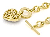 White Lab-Grown Diamond G-H SI 14K Yellow Gold Over Sterling Silver Heart Bracelet 1.00ctw