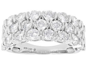 White Lab-Grown Diamond G-H VS Rhodium Over Sterling Silver Ring 2.75ctw