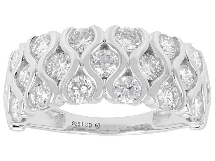 White Lab-Grown Diamond G-H VS Rhodium Over Sterling Silver Ring 2.00ctw