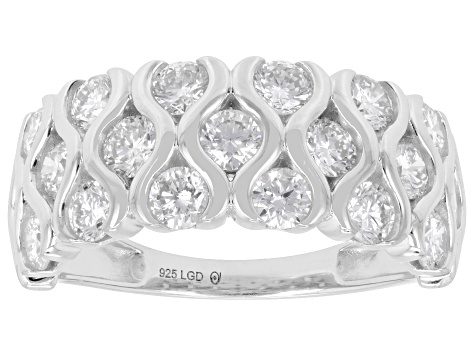 White Lab-Grown Diamond G-H VS Rhodium Over Sterling Silver Ring 2.00ctw