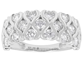 White Lab-Grown Diamond G-H VS Rhodium Over Sterling Silver Ring 2.00ctw