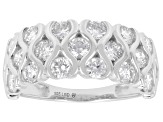 White Lab-Grown Diamond G-H VS Rhodium Over Sterling Silver Ring 2.00ctw