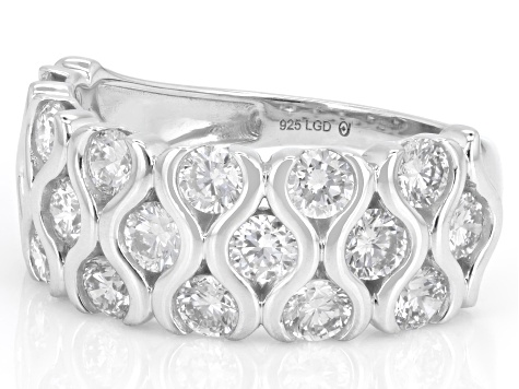 White Lab-Grown Diamond G-H VS Rhodium Over Sterling Silver Ring 2.00ctw