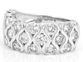 White Lab-Grown Diamond G-H VS Rhodium Over Sterling Silver Ring 2.00ctw
