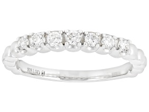 White Lab-Grown Diamond G-H VS Rhodium Over Sterling Silver Ring 0.30ctw
