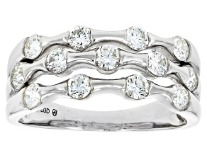 White Lab-Grown Diamond G-H VS Rhodium Over Sterling Silver Ring 1.00ctw