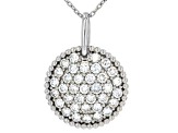 White Lab-Grown Diamond G-H VS Rhodium Over Sterling Silver Circle Pendant With Chain 1.55ctw
