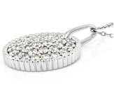 White Lab-Grown Diamond G-H VS Rhodium Over Sterling Silver Circle Pendant With Chain 1.55ctw