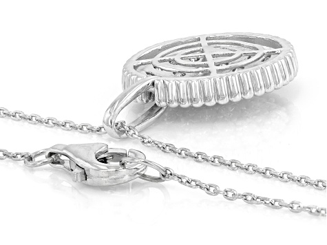 White Lab-Grown Diamond G-H VS Rhodium Over Sterling Silver Circle Pendant With Chain 1.55ctw