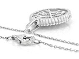 White Lab-Grown Diamond G-H VS Rhodium Over Sterling Silver Circle Pendant With Chain 1.55ctw