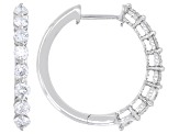 White Lab-Grown Diamond G-H VS Rhodium Over Sterling Silver Hoop Earrings 1.00ctw