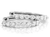 White Lab-Grown Diamond G-H VS Rhodium Over Sterling Silver Hoop Earrings 1.00ctw