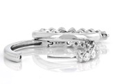 White Lab-Grown Diamond G-H VS Rhodium Over Sterling Silver Hoop Earrings 1.00ctw