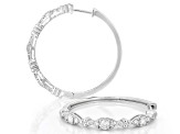 White Lab-Grown Diamond G-H VS Rhodium Over Sterling Silver Hoop Earrings 1.00ctw