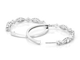 White Lab-Grown Diamond G-H VS Rhodium Over Sterling Silver Hoop Earrings 1.00ctw