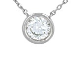 White Lab-Grown Diamond G-H VS Rhodium Over Sterling Silver Solitaire Station Necklace 0.90ct