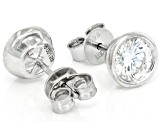 White Lab-Grown Diamond G-H VS Rhodium Over Sterling Silver Solitaire Stud Earrings 1.85ctw