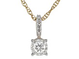 White Lab-Grown Diamond H SI 14K Yellow Gold Over Silver Stud Earring and Pendant/Chain Set 0.50ctw