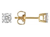 White Lab-Grown Diamond H SI 14K Yellow Gold Over Silver Stud Earring and Pendant/Chain Set 0.50ctw