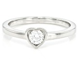 White Lab-Grown Diamond G-H SI Rhodium Over Sterling Silver Heart Ring 0.20ct