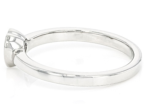 White Lab-Grown Diamond G-H SI Rhodium Over Sterling Silver Heart Ring 0.20ct