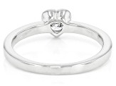 White Lab-Grown Diamond G-H SI Rhodium Over Sterling Silver Heart Ring 0.20ct