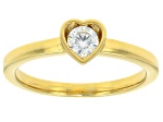 White Lab-Grown Diamond G-H SI 14K Yellow Gold Over Sterling Silver Heart Ring 0.20ct