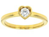 White Lab-Grown Diamond G-H SI 14K Yellow Gold Over Sterling Silver Heart Ring 0.20ct