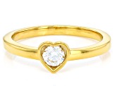 White Lab-Grown Diamond G-H SI 14K Yellow Gold Over Sterling Silver Heart Ring 0.20ct
