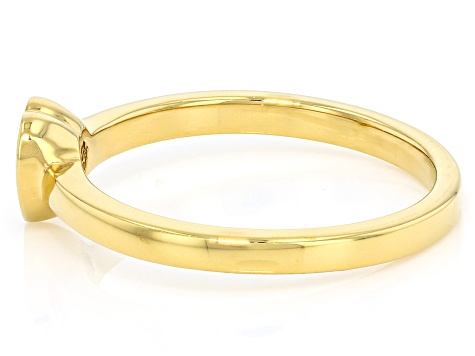White Lab-Grown Diamond G-H SI 14K Yellow Gold Over Sterling Silver Heart Ring 0.20ct