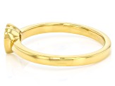 White Lab-Grown Diamond G-H SI 14K Yellow Gold Over Sterling Silver Heart Ring 0.20ct