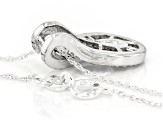 White Lab-Grown Diamond G-H SI Rhodium Over Sterling Silver Slide Pendant With Chain 0.90ctw