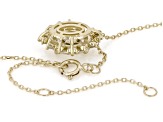 Certified White Lab-Grown Diamond G SI 10K Yellow Gold Halo Pendant With Chain 1.86ctw