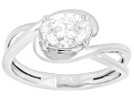 Certified White Lab-Grown Diamond G SI 10K White Gold Solitaire Crossover Ring 1.00ct