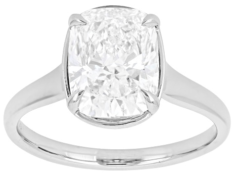 Certified White Lab-Grown Diamond G VS 10K White Gold Solitaire Ring 3.00ct