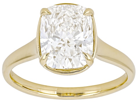Certified White Lab-Grown Diamond G VS 10K Yellow Gold Solitaire Ring 3.00ct