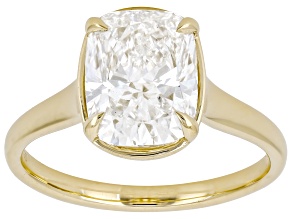 Certified White Lab-Grown Diamond G VS 10K Yellow Gold Solitaire Ring 3.00ct