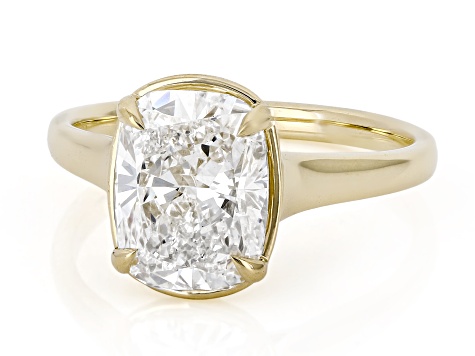 Certified White Lab-Grown Diamond G VS 10K Yellow Gold Solitaire Ring 3.00ct