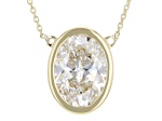 White Lab-Grown Diamond F VS 14K Yellow Gold Solitaire Station Necklace 1.50ct