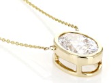 White Lab-Grown Diamond F VS 14K Yellow Gold Solitaire Station Necklace 1.50ct