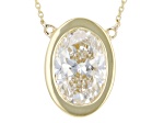 White Lab-Grown Diamond F VS 14K Yellow Gold Solitaire Station Necklace 2.00ct