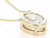 White Lab-Grown Diamond F VS 14K Yellow Gold Solitaire Station Necklace 2.00ct