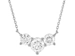 Round White Lab-Grown Diamond H SI1 Rhodium Over Sterling Silver 3-Stone Necklace 1.00ctw