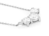 Round White Lab-Grown Diamond H SI1 Rhodium Over Sterling Silver 3-Stone Necklace 1.00ctw