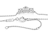 Round White Lab-Grown Diamond H SI1 Rhodium Over Sterling Silver 3-Stone Necklace 1.00ctw