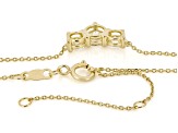 White Lab-Grown Diamond H SI1 14K Yellow Gold Over Sterling Silver 3-Stone Necklace 1.00ctw