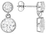 White Lab-Grown Diamond H SI2 10K White Gold Dangle Earrings 2.60ctw