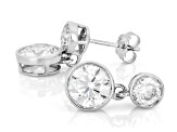 White Lab-Grown Diamond H SI2 10K White Gold Dangle Earrings 2.60ctw