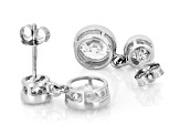 White Lab-Grown Diamond H SI2 10K White Gold Dangle Earrings 2.60ctw