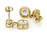 White Lab-Grown Diamond H SI2 10K Yellow Gold Dangle Earrings 2.60ctw